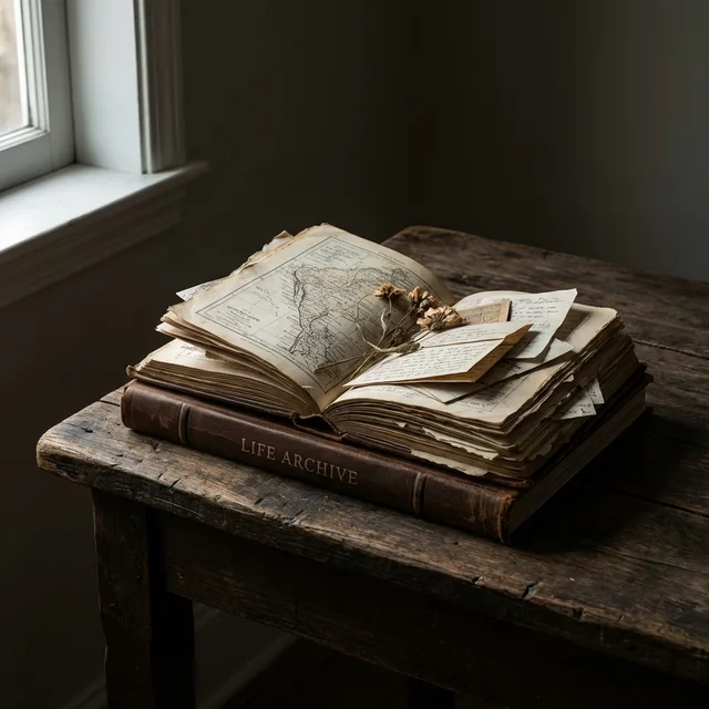 An open journal with an earlier entry and a later handwritten reflection