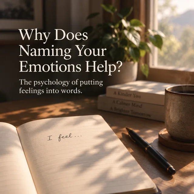 An open journal with space to put a feeling into words