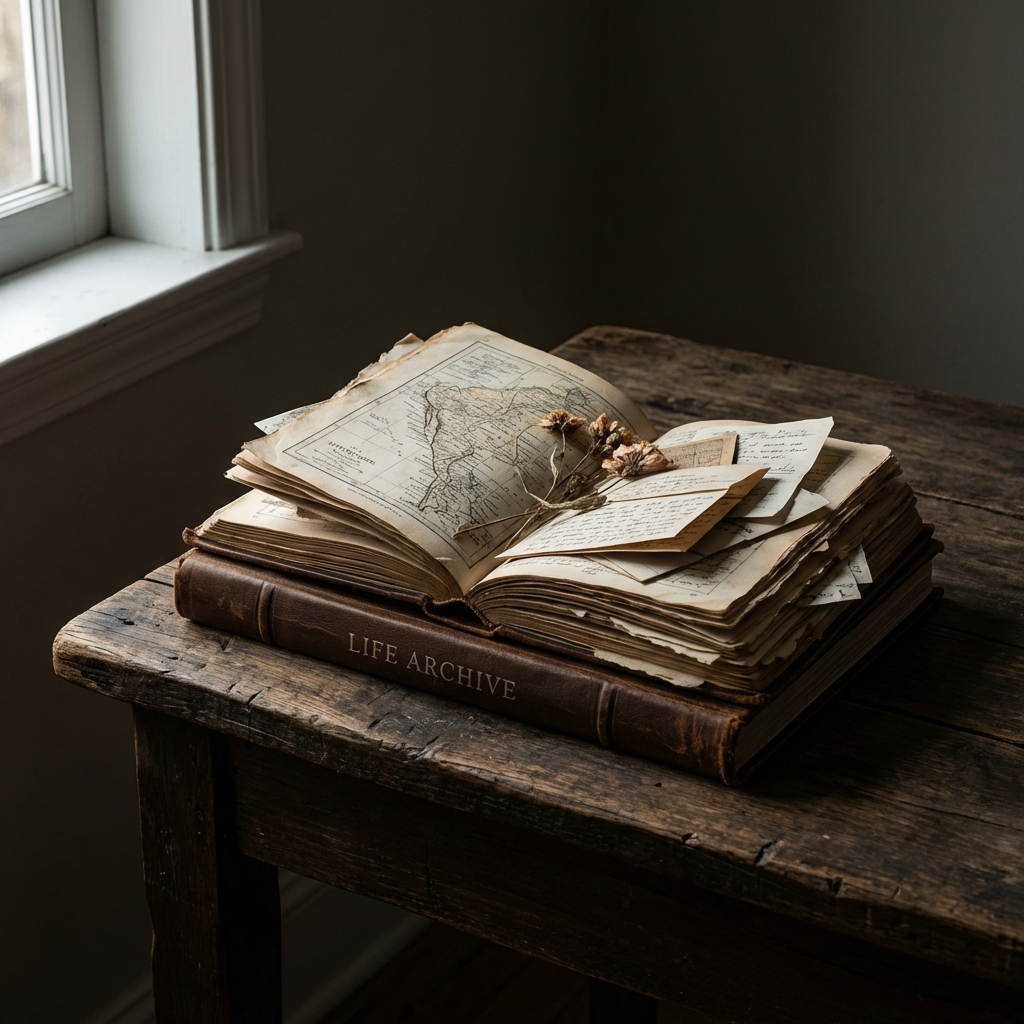 An open journal with an earlier entry and a later handwritten reflection