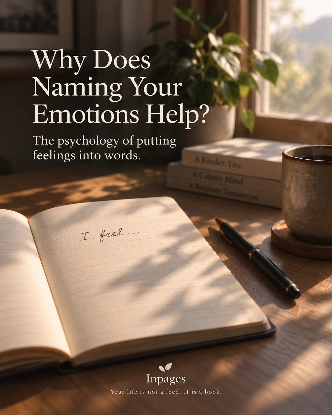 An open journal with space to put a feeling into words